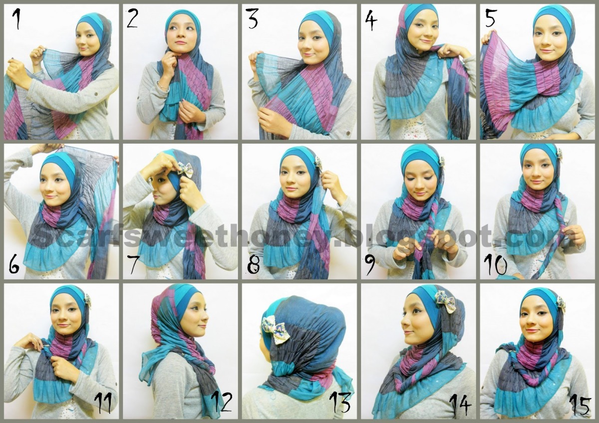 15 Steps how to wear Shawl or Scarf for Hijab  Hijab 